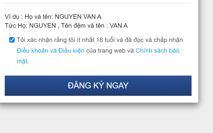 Đăng Ký Ole777 Bước 3